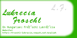 lukrecia froschl business card